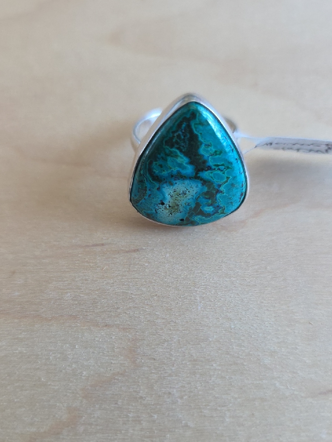 Sterling Silver Green Malachite And Chryscolla Statement Ring - Women's Jewelry
